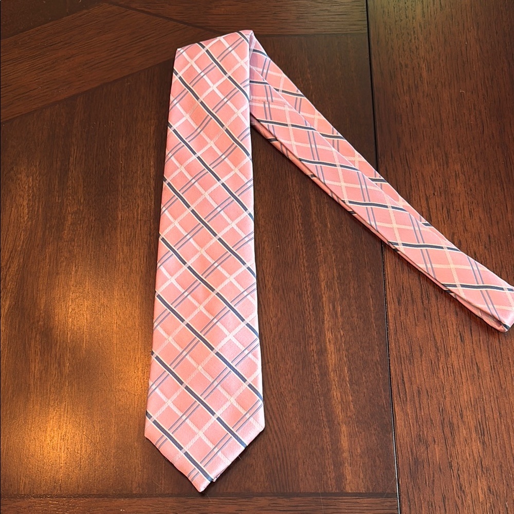 Saddlebred Pink Checkered Silk Tie